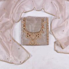 Glass Shimmer Silver Unstitched Suit