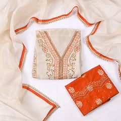 Shimmer Orange Unstitched Suit