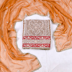 Giraffe Shimmer Ivory Unstitched Suit