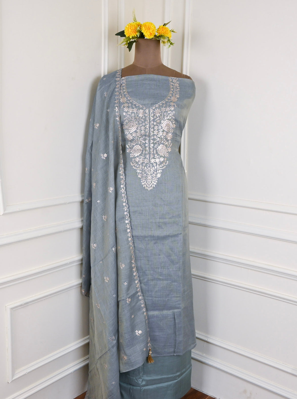 Linen Grey Unstitched Suit