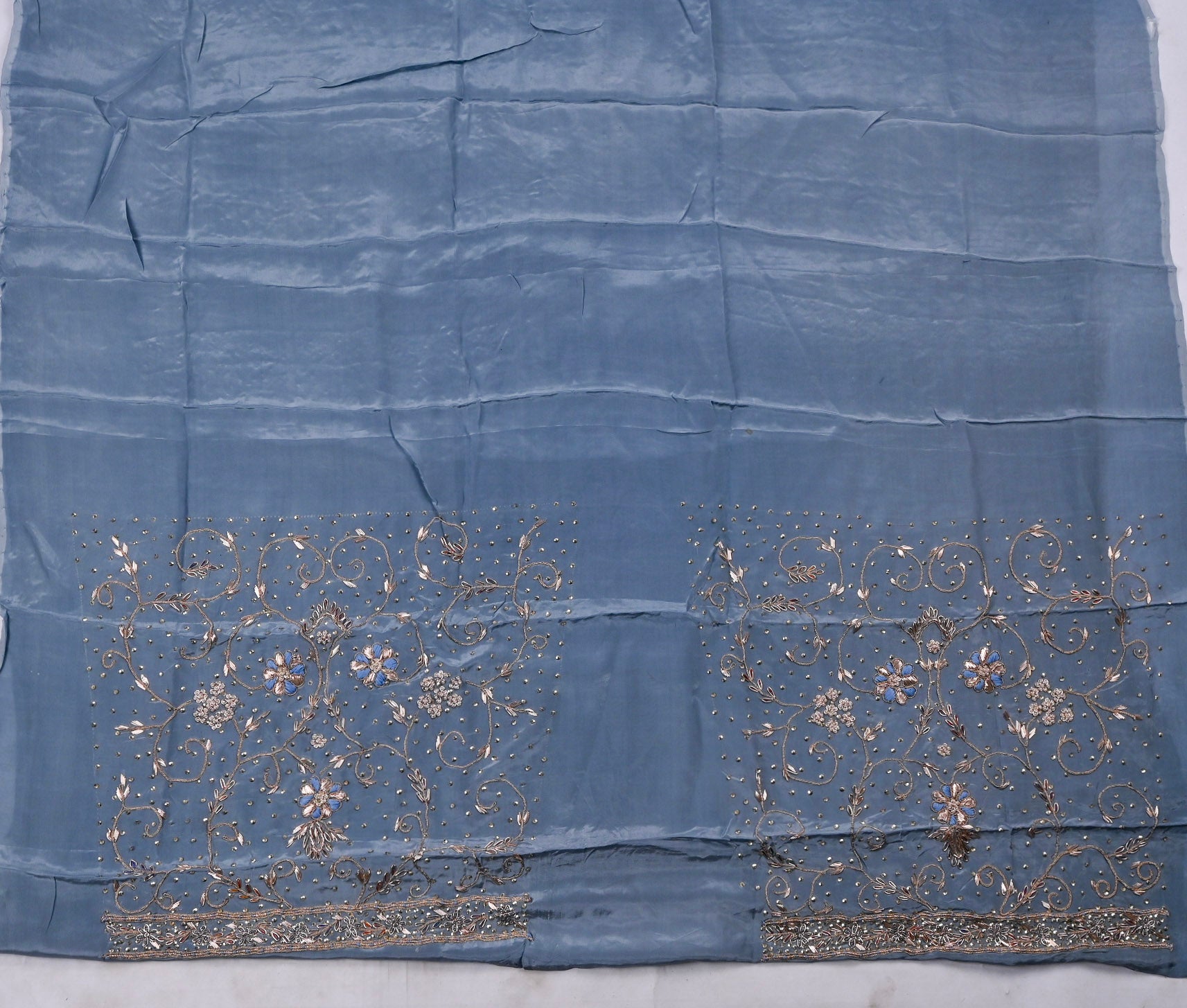 Glass Shimmer Powder Blue Unstitched Suit