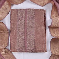Banarasi Silk Golden Unstitched Suit