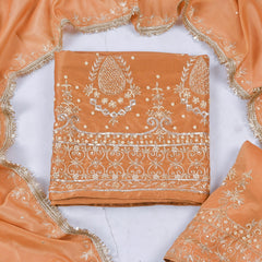 Shimmer Yellow Unstitched Lehenga Suit