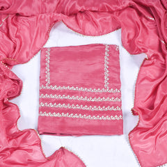 Crepe Onion Pink Unstitched Suit
