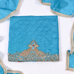 Silk Sky Blue Unstitched Suit