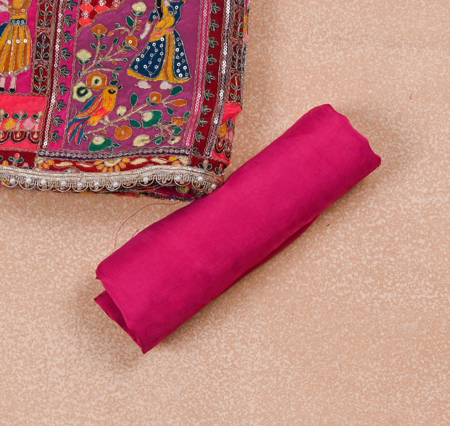 Crepe Pink Unstitched Suit