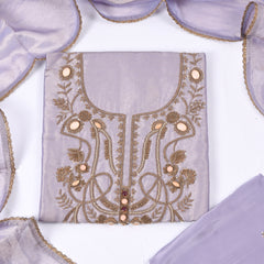 Tissue Shimmer Lavender Unstitched Suit