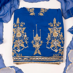 Gavadin Silk Blue Unstitched Suit
