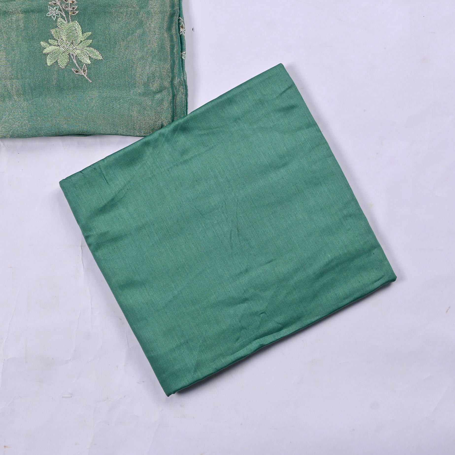 Shimmer Green Unstitched Suit