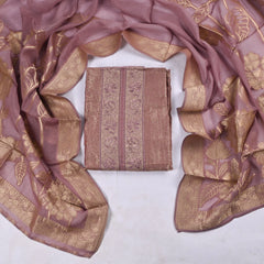 Banarasi Silk Golden Unstitched Suit