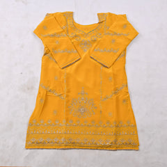 Crepe Yellow Lehenga Suit