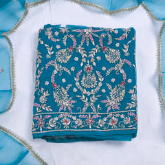 Glass Teal Blue Unstitched Suit