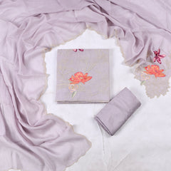 Mul Cotton Lavender Unstitched Suit