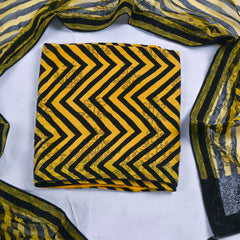 Crepe Yellow Unstitched Suit