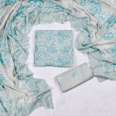 Muslin Grey Unstitched Suit