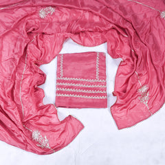 Crepe Onion Pink Unstitched Suit