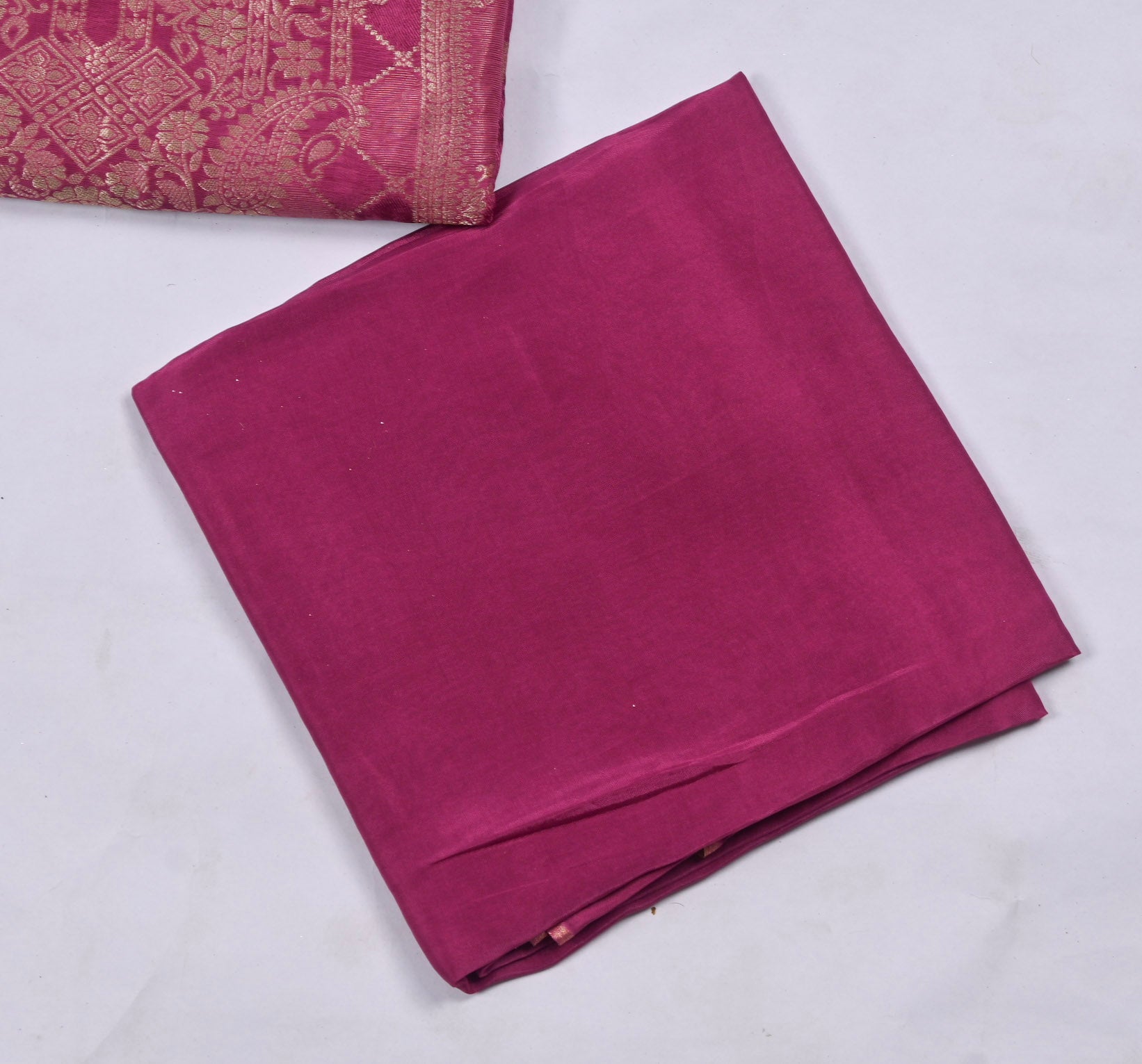 Banarasi Pink Unstitched Suit