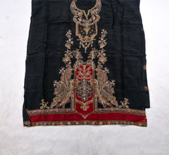 Organza Black Unstitched Suit