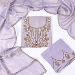 Tissue Shimmer Lavender Unstitched Suit