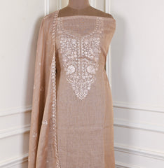 Linen Light Brown Unstitched Suit