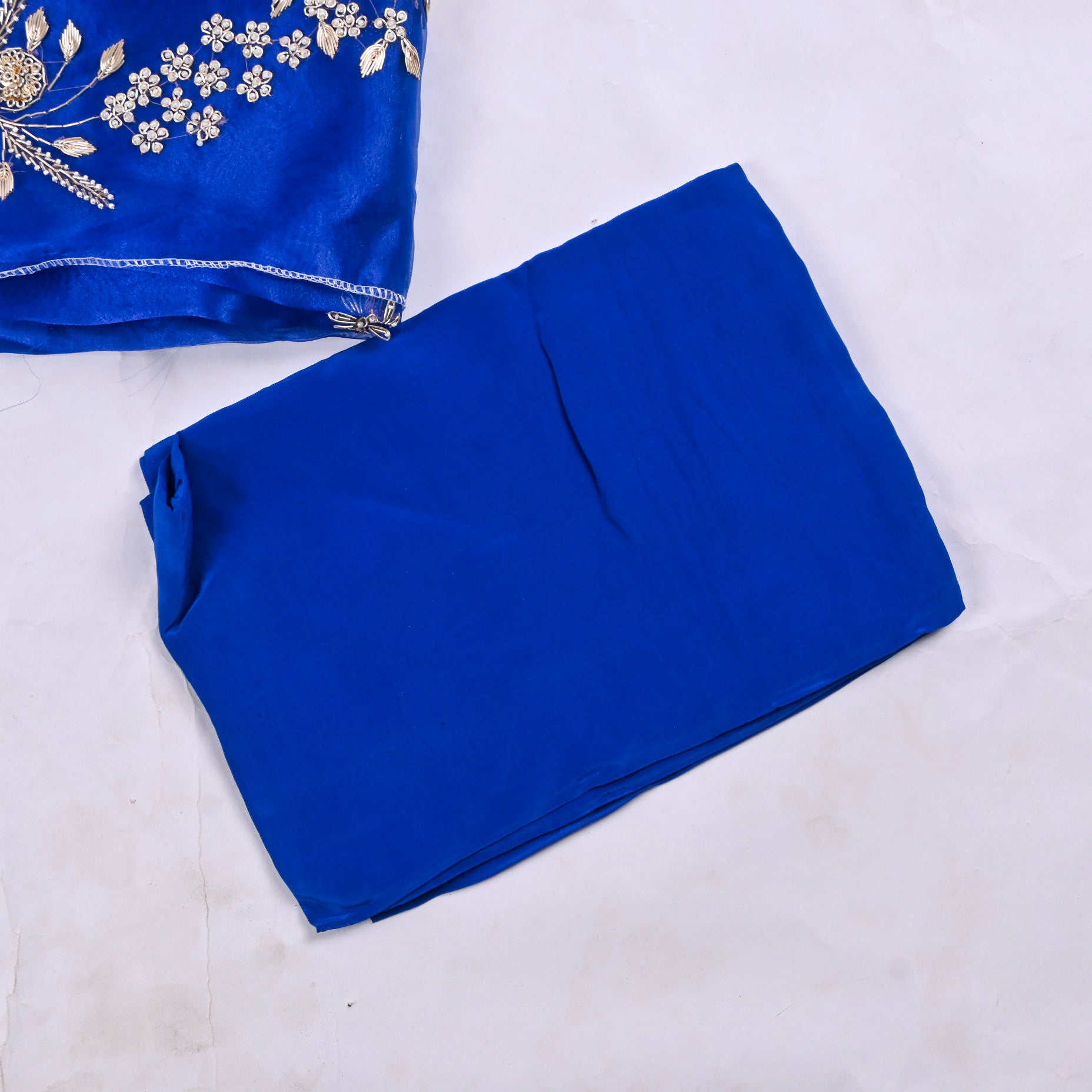 Blue Glass Shimmer Unstitched Suit