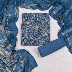 Crepe Powder Blue Unstitched Suit