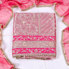 Giraffe Shimmer Pink Unstitched Suit