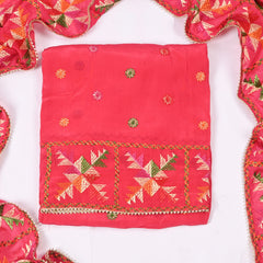 Crepe Magenta Unstitched Suit