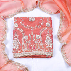 Sasha Shimmer Peach Unstitched Suit