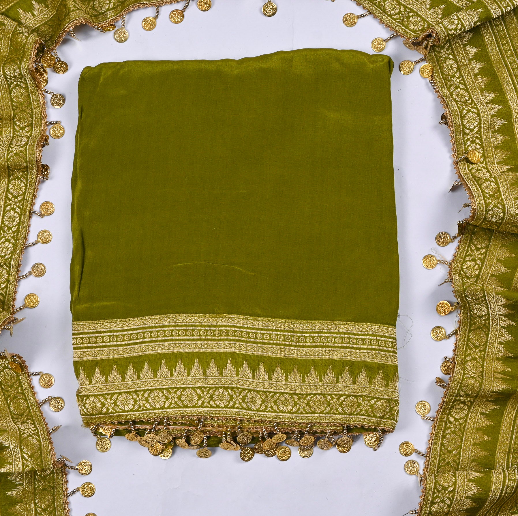 Crepe Green Unstitched Suit