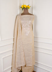 Linen Beige Unstitched Suit