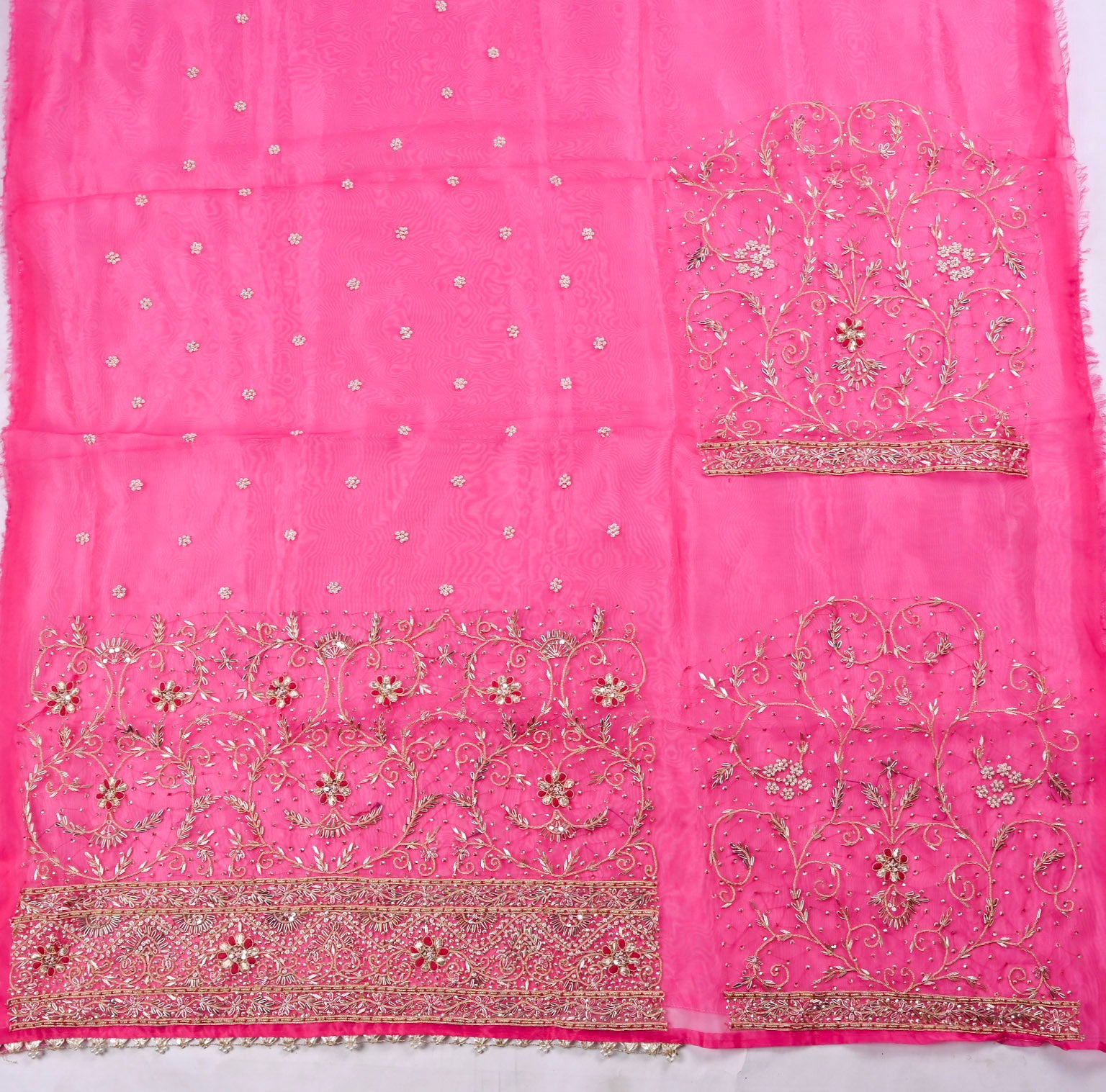 Glass Shimmer Pink Unstitched Suit