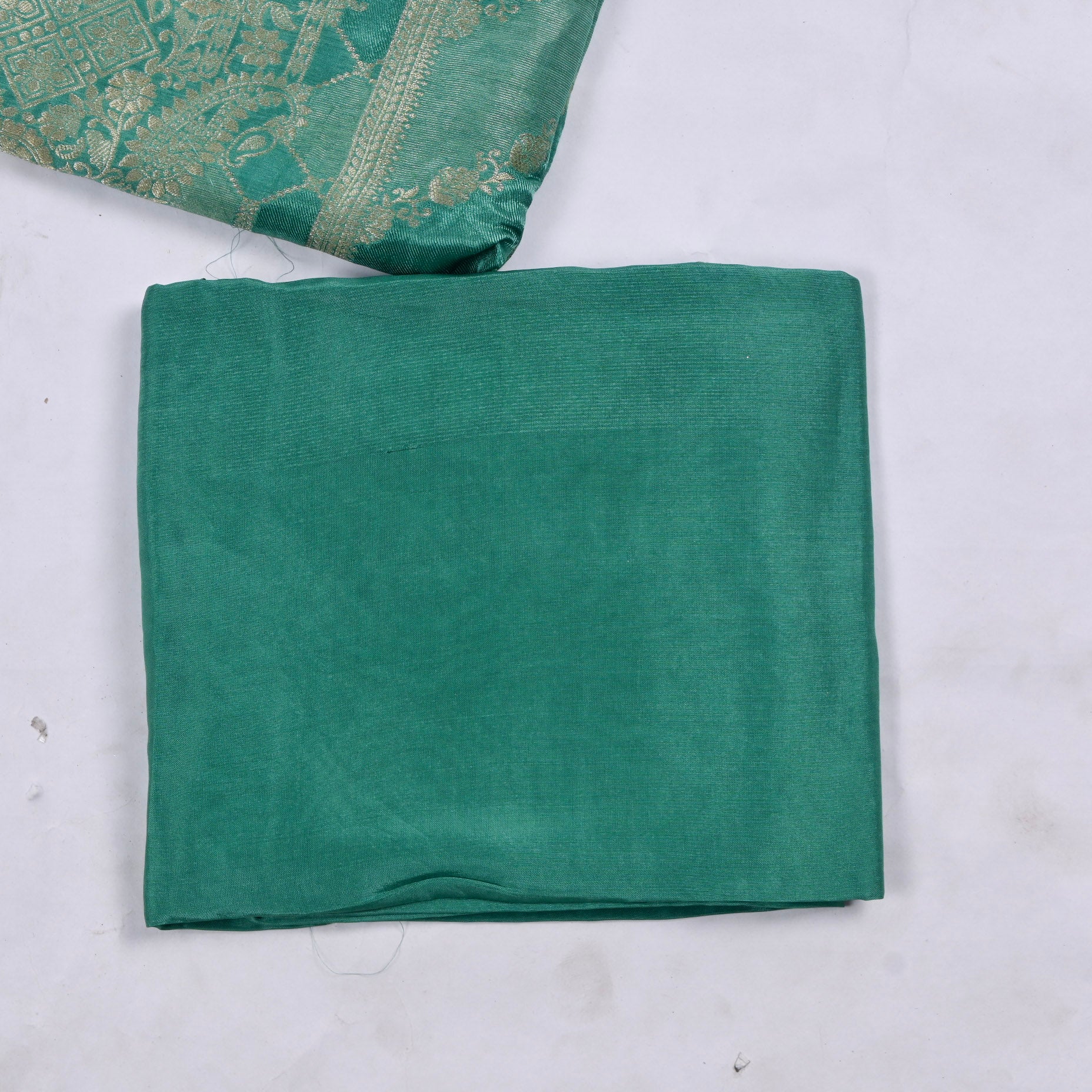 Banarasi Sea Green Unstitched Suit
