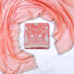 Sasha Shimmer Peach Unstitched Suit
