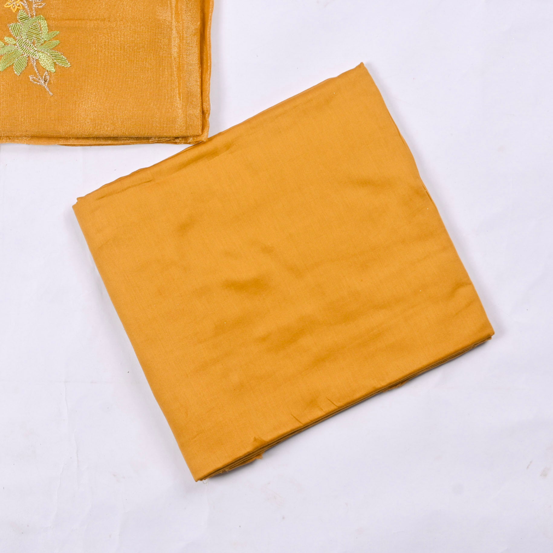Shimmer Yellow Mustard Unstitched Suit