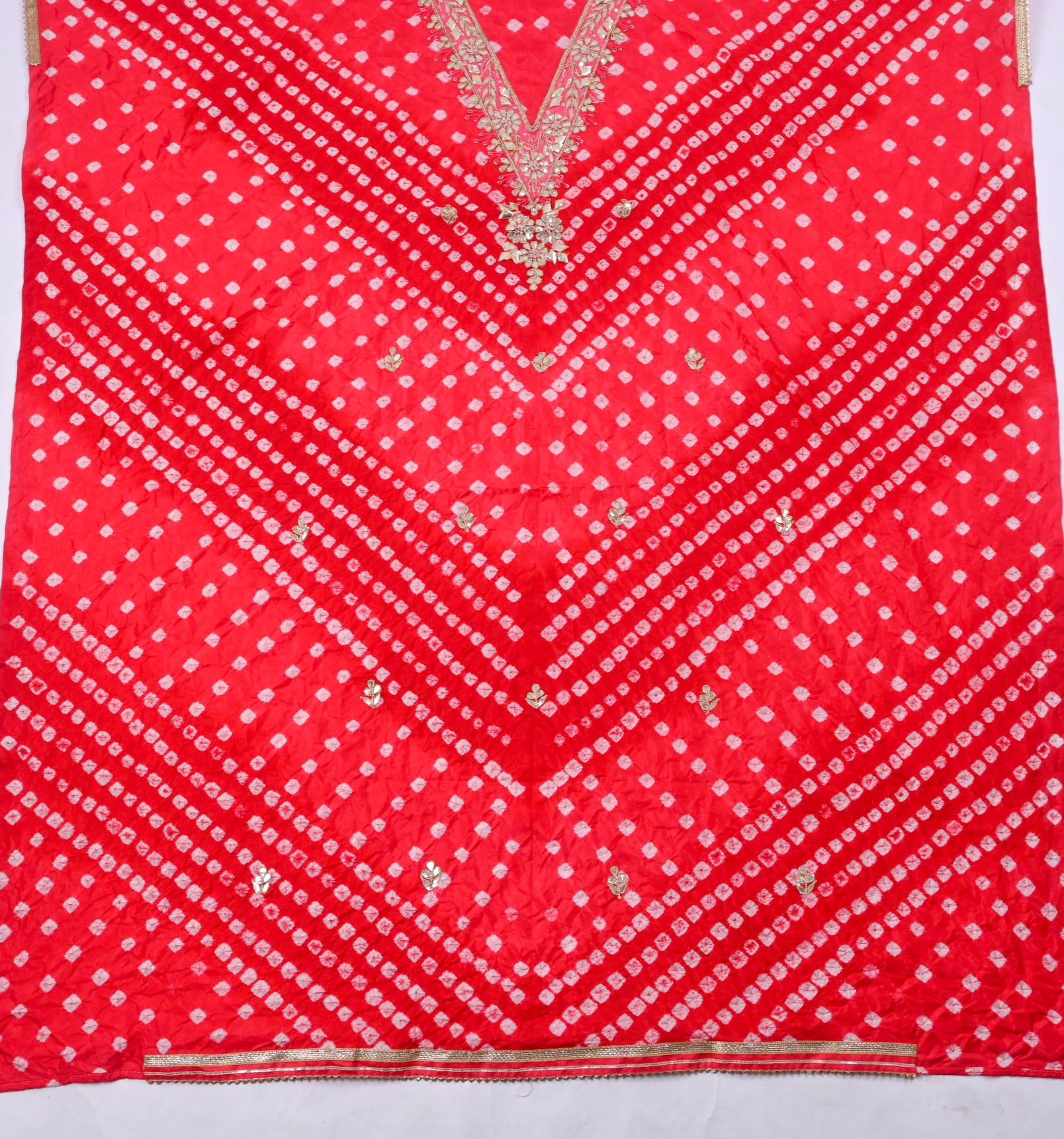 Muslin Red Unstitched Suit