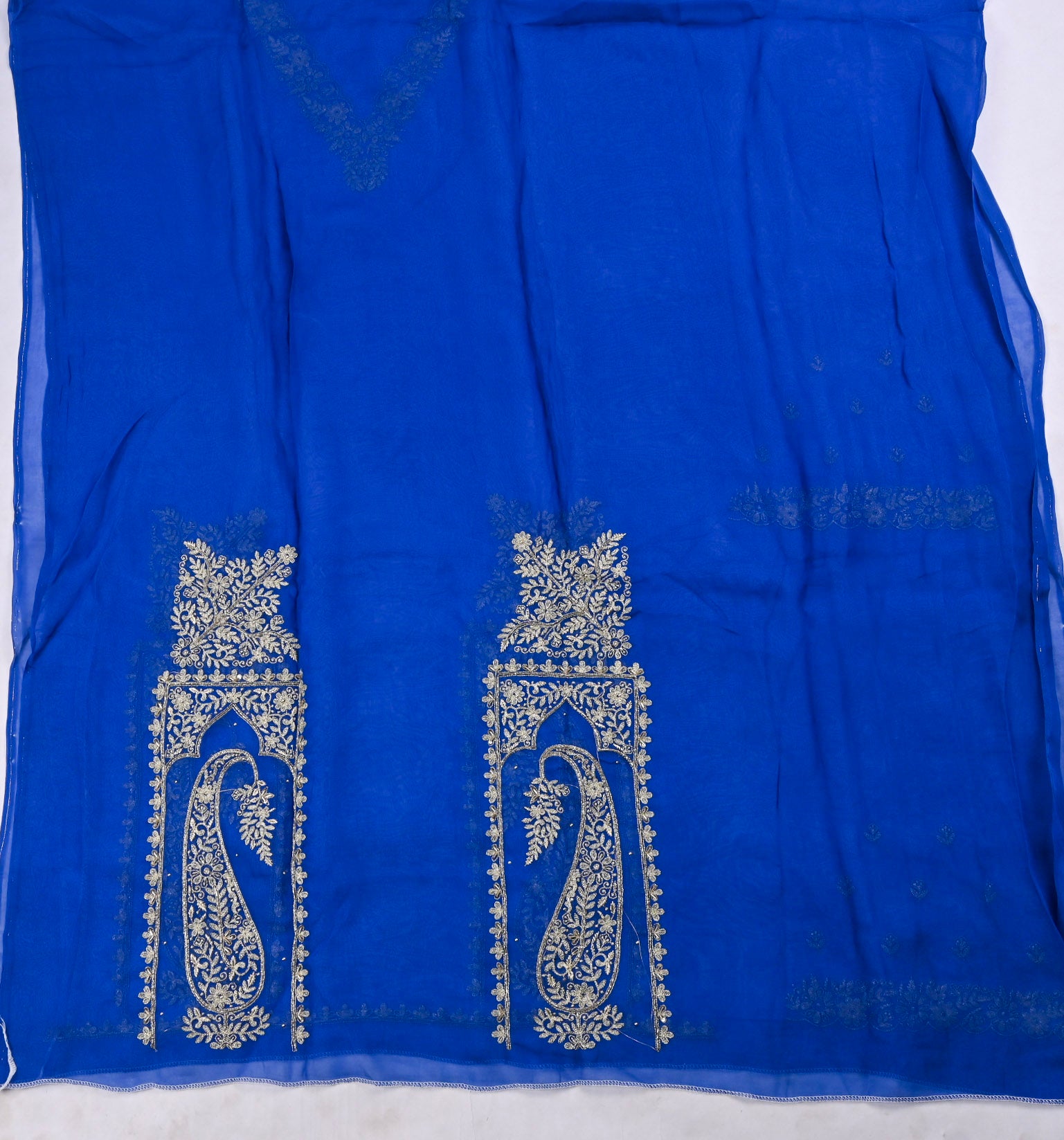 Organza Blue Unstitched Suit