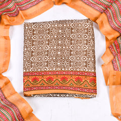 Maheshwari Cotton Off-White Unstitched Suit