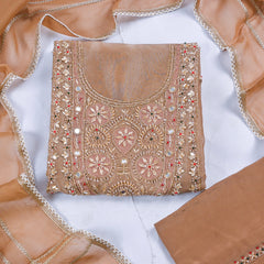 Shimmer Beige Unstitched Suit