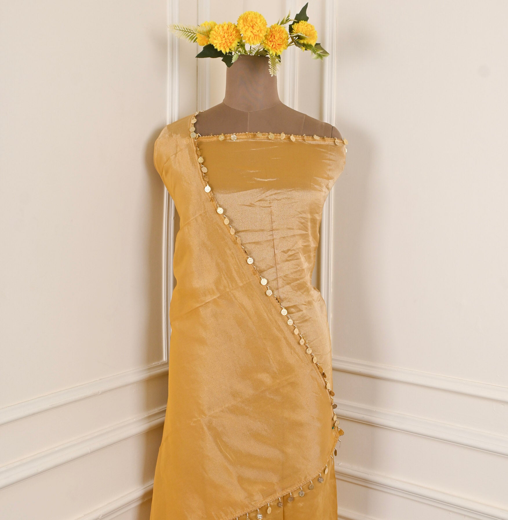 Shimmer Yellow Unstitched Suit