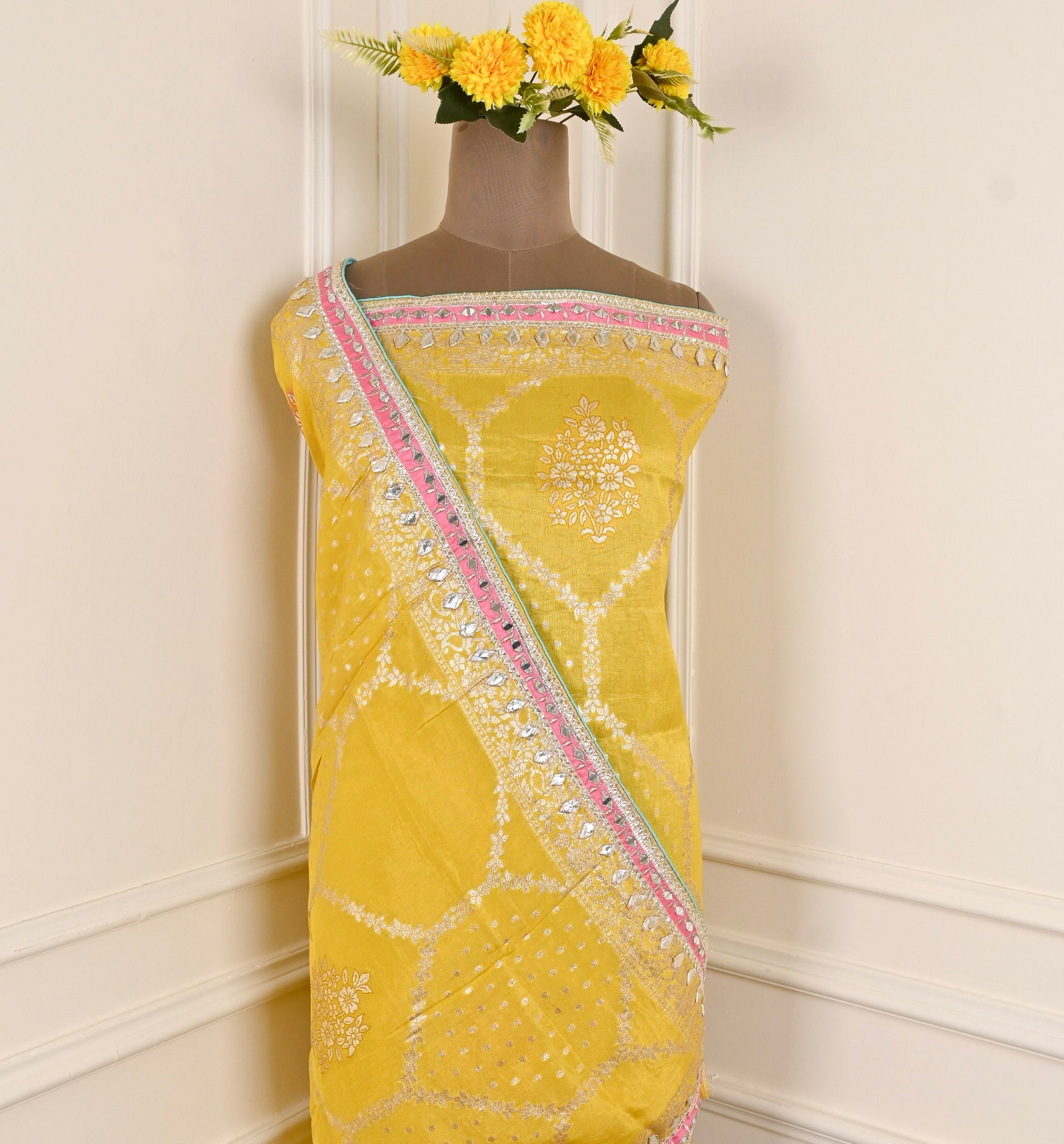 Shimmer Yellow Unstitched Suit