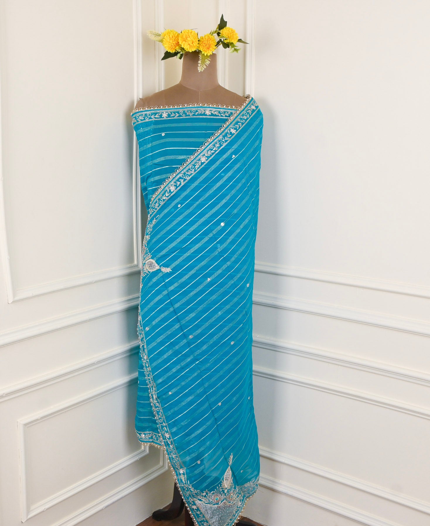 Raw Silk Sky Blue Unstitched Suit