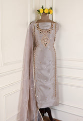 Glass Shimmer Silver Unstitched Suit