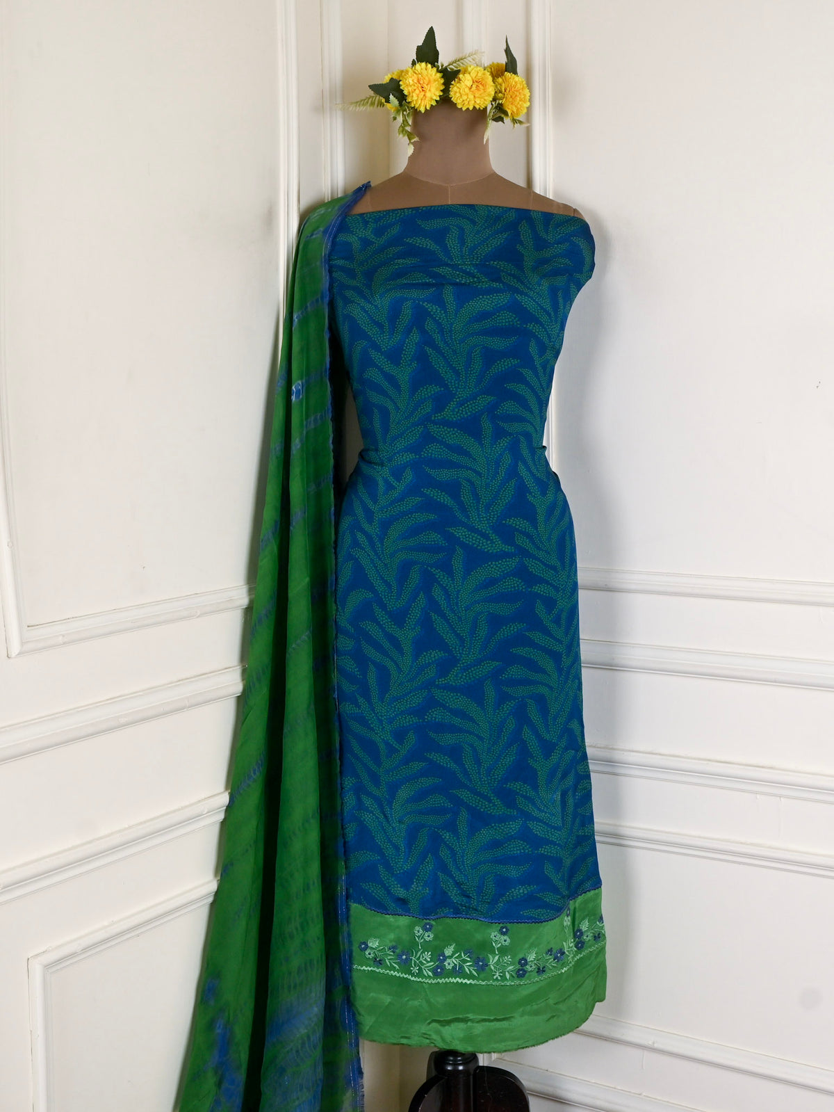 Georgette Blue Unstitched Suit