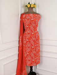 Crepe Orange Unstitched Suit
