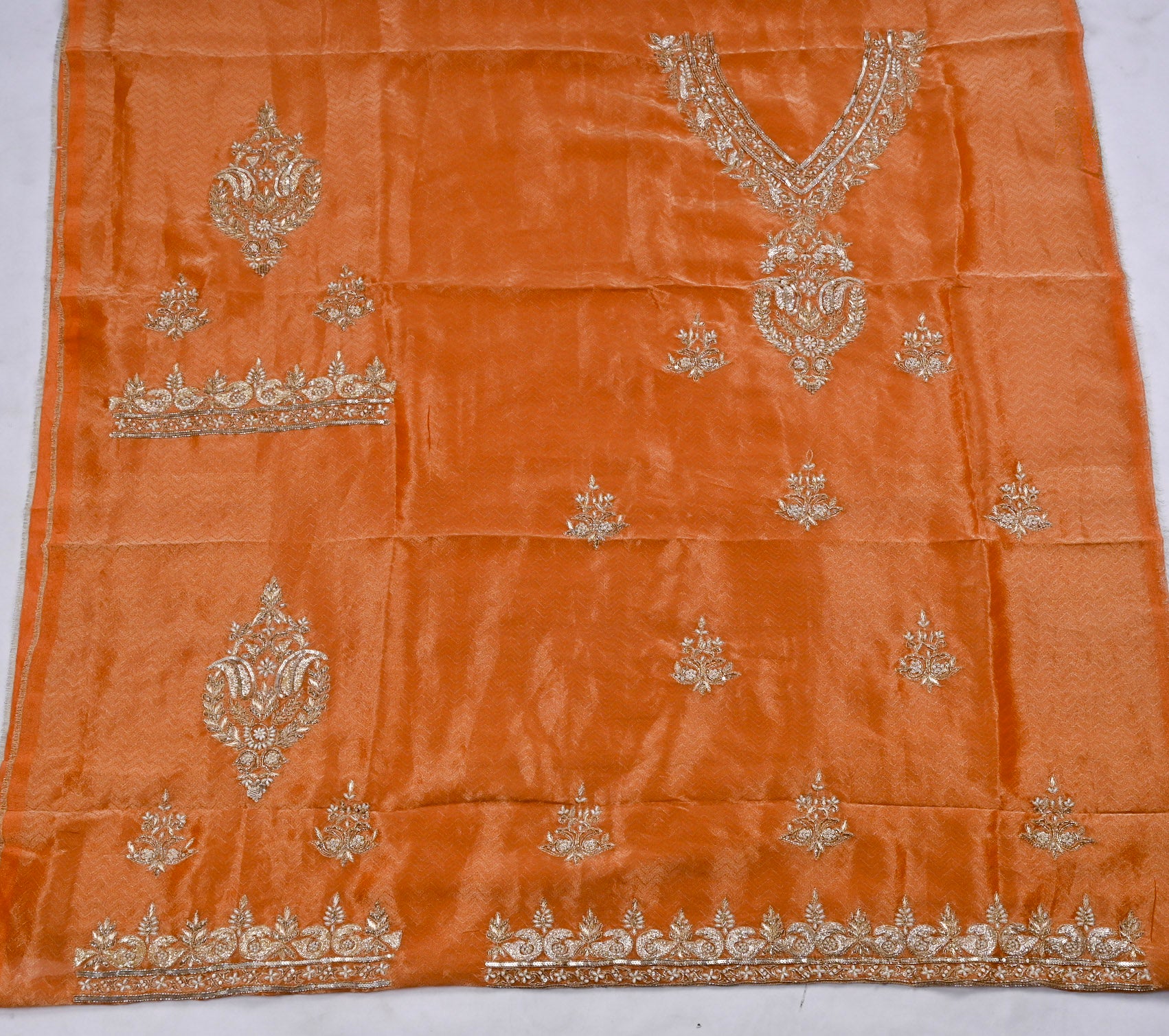 Shimmer Orange Unstitched Suit