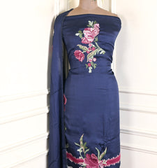 Satin Blue Unstitched Suit