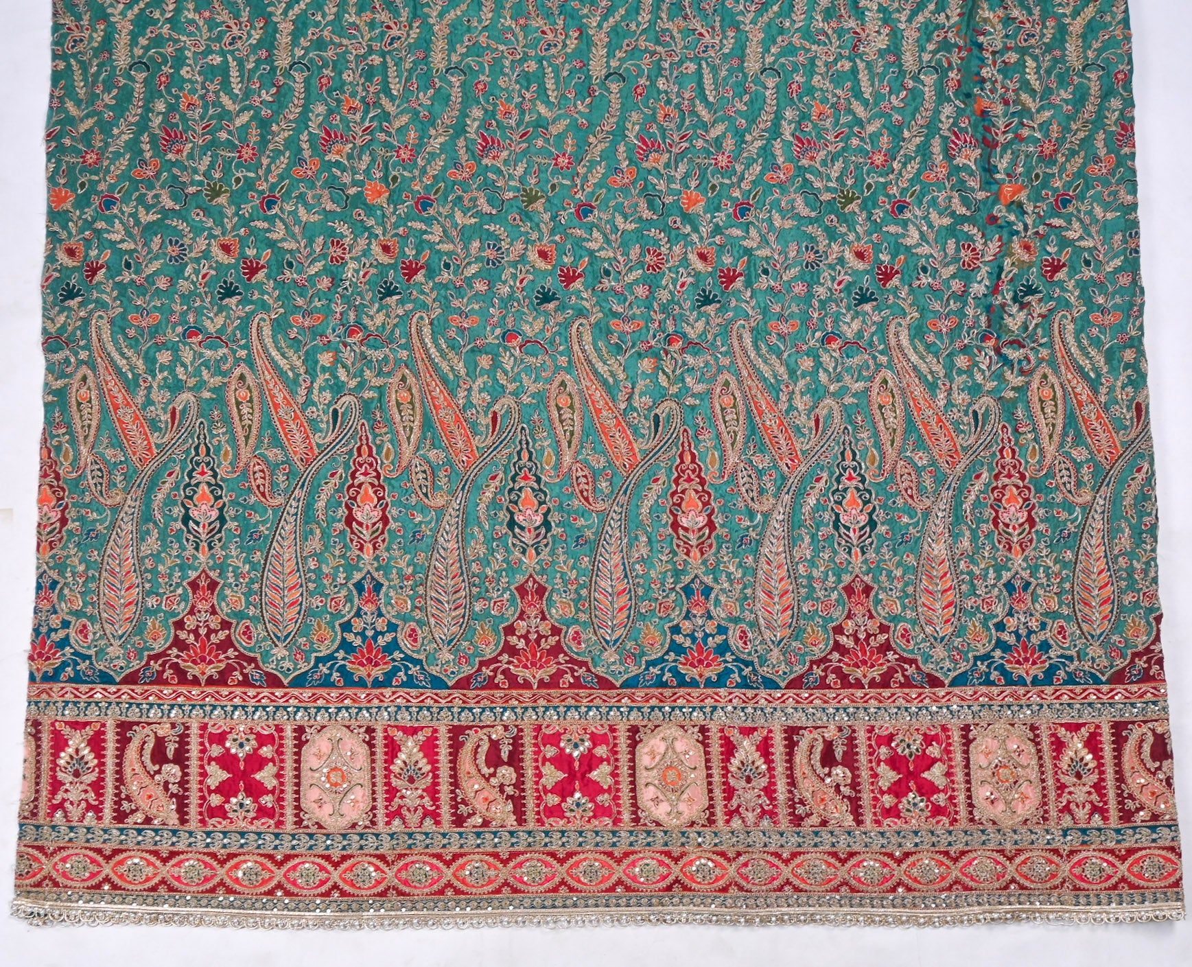 Crepe Teal Green Unstitched Suit