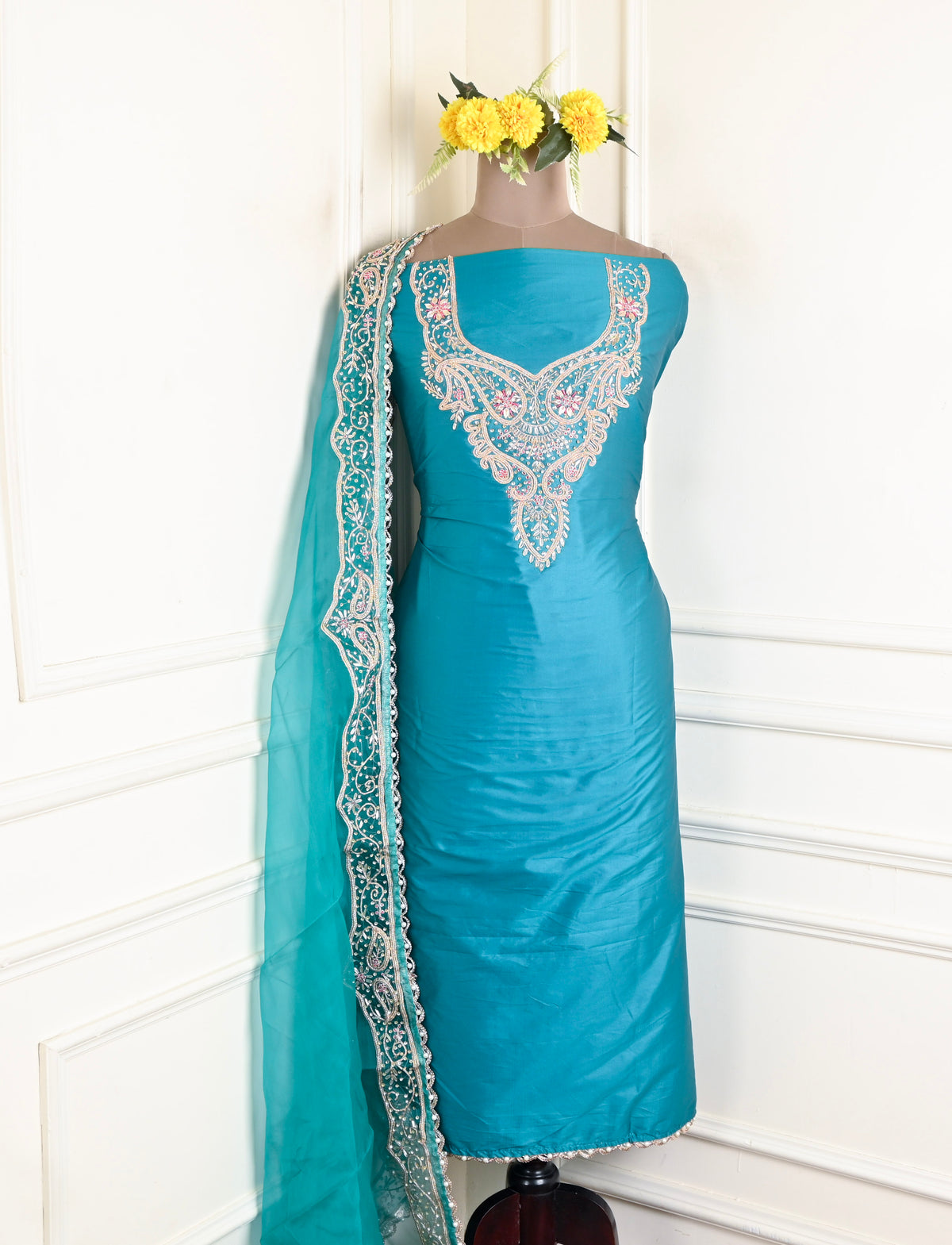 Gavadin Sky Blue Unstitched Suit