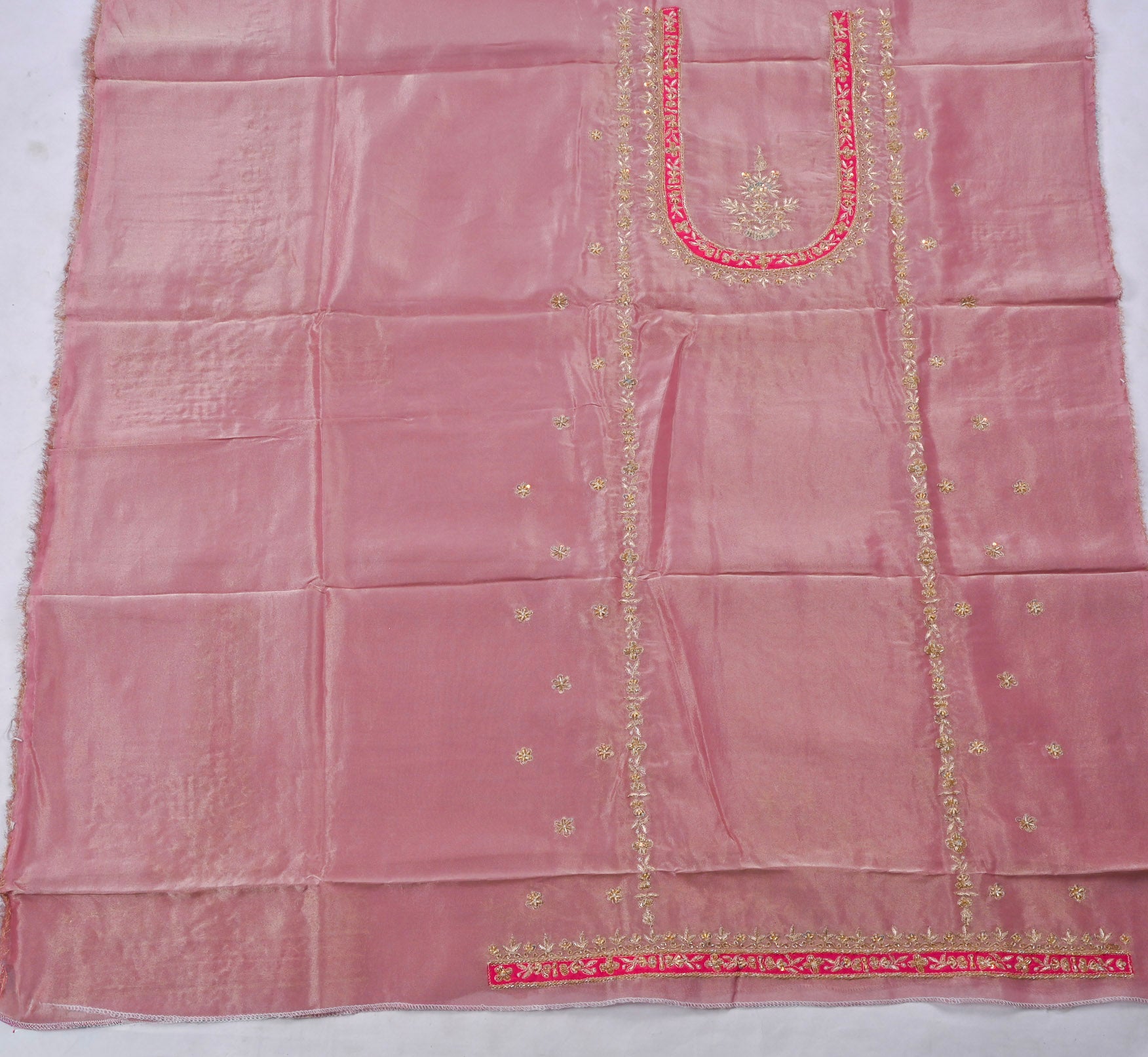 Shimmer Onion Pink Unstitched Suit